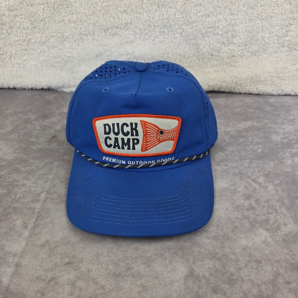 Duck Camp Blue Redfish Rope Hat Perforated Performance Snapback Cap Mens OSFM